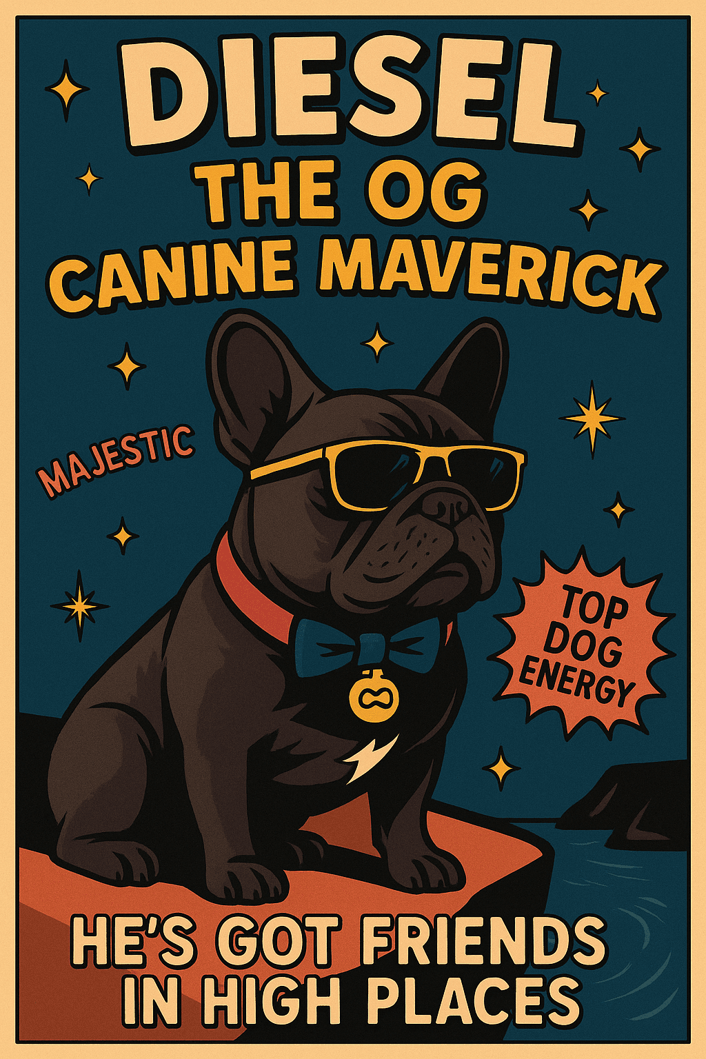 Vintage dog poster - coloring page